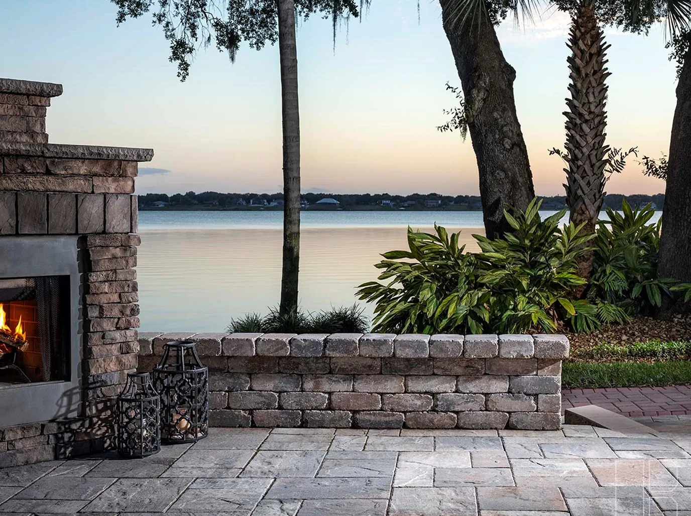 The Alliance Pavers crew on a finished Central Florida hardscape