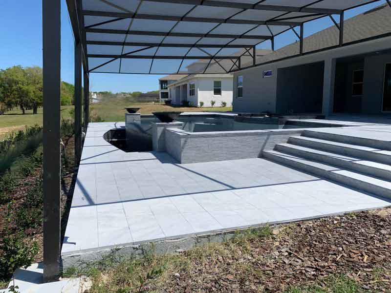 Paver pool deck built by Alliance Pavers